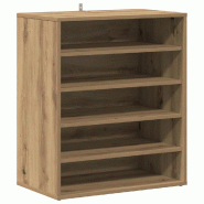 Helloshop26 - Armoire à chaussures 60 x 35 x 70 cm grand espace de rangement facile à entretenir style chêne artisanal en bois 02_0050912 - Bois ma