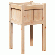 Helloshop26 - Cache-pot de jardin rectangulaire 40 x 40 x 70 cm durable moderne extérieur en bois marron naturel 02_0058386 - marron Bois massif 3000 Helloshop26 - Cache-pot de jardin rectangulaire 40 x 40 x 70 cm durable moderne extérieur en bois marron naturel 02_0058386 - marron Bois massif 3000