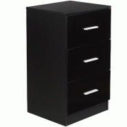 Helloshop26 - Caisson de bureau 37,1 x 34,2 x 66,5 cm avec 3 tiroirs ergonomiques style contemporain en bois noir 20_0019316 - 3000232874933
