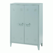 Helloshop26 - Casier de bureau métallique à 2 portes 110 x 75 x 33 cm bleu gris 03_0009178 - 3000224549849