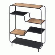 Helloshop26 - Étagère design intemporel salon chambre meuble de rangement autoportante Kristiansand à 6 niveaux métal MDF 101 x 80 x 03_0011142 -