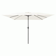 Helloshop26 - Parasol de jardin moderne 295 x 295 x 245 cm pliable pratique style épuré en polyester sable 02_0058795 - acier 3000240778391