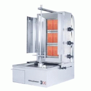 Machine à kebab 3 feux Gaz avec volet PREMIUM / GOLDINOX - gris inox 3701770822409 Machine à kebab 3 feux Gaz avec volet PREMIUM / GOLDINOX - gris inox 3701770822409