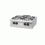 Maxima - Table de Cuisson Double Unité Robuste - 4 feux gaz 30 kW plan monobloc inox - 80x70x28 cm - 9396119