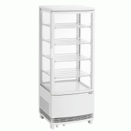 Mini vitrine ventilée positive 98 Litres, 2 portes vitrées bombées, sur roulettes, blanche, 180 W, 220 V - MONO Mini vitrine ventilée positive 98 Litres, 2 portes vitrées bombées, sur roulettes, blanche, 180 W, 220 V - MONO