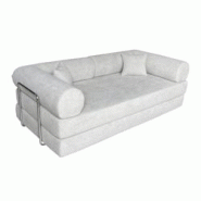 Oviala Business Oviala Canapé convertible 2 places en tissu avec coussins Ecru - blanc textile 114206 Oviala Business Oviala Canapé convertible 2 places en tissu avec coussins Ecru - blanc textile 114206