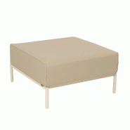 Oviala Business Pouf pour salon de jardin modulable en tissu beige Oviala 77 x 72 x 38 cm - beige polyester 114818