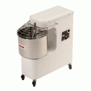 Pétrin inox à spirale électrique 18 Kg, à tête fixe, 1 vitesse, sur roulettes, 750 W, 400 V - TRI