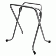 Piètement pliant Bretagne en acier gris p. Table extérieure 120x80,Ø120cm maxi