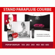 Stand parapluie courbe : stand d'exposition portable et pliable parapluie courbe