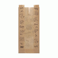 Starpak 1000 sachets à bande transparente avec fenêtre PP 28 cm x 12 cm x 5 cm marron "Bakery Style" - marron papier 4002911574867