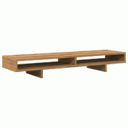 Support de moniteur table meuble bureau artisanal 100 x 27 x 15 cm bois ingénierie marron 02_0044911 - marron Bois massif 3000220406719