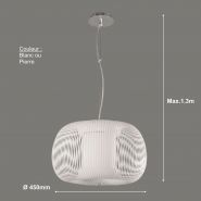Suspension décorative ø450mm blanche x1 culot e27 Suspension décorative ø450mm blanche x1 culot e27