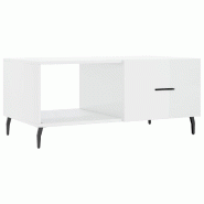 VidaXL Table basse Blanc brillant 90x50x40 cm Bois d'ingénierie Modèle Aero Industriel - 829230