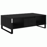 VidaXL Table basse Chêne noir 104 x 60 x 35 cm Bois d'ingénierie Modèle Luna Nordique Plus - 882594