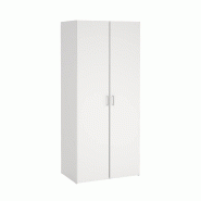 WellHome - Armoire de Chambre en Bois avec 2 Portes en coloris Blanc 78 x 50 x 176 cm - Duero White - blanc multi-matériau WH16204