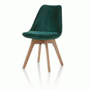 AQA Design Ensemble de 4 chaises en velours vert émeraude LAYLA L.48,5 P.47 H.81,5 MP01992 - vert textile MP01992