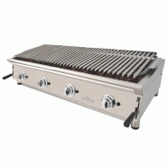 Barbecue à gaz en pierre volcanique de 130 cm avec grille en acier inoxydable réglable en 3 hauteurs 130BAR by Arilex. Arilex - G130BAR