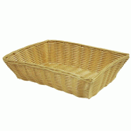 Corbeille polypro tressé rectangle "Dordogne" miel 38x28x8cm - par 20
