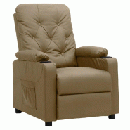 Fauteuil inclinable Cappuccino Similicuir Modèle Wervessiax - 339124