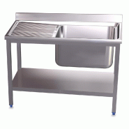 FRICOSMOS Évier avec support, étagère, cuve droite et égouttoir - inox FRSC01D
