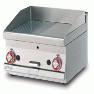 Fry Top électrique 1/2 rainuré + 1/2 lisse, 2 zones de cuisson, chromé SUPERCHROME (Moca Approved), 60x60 h28 cm, modèle FTLRT-66ETS - 2299