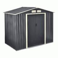 Helloshop26 - Abri de jardin 213 x 127 x 185 cm toit à pignon tôles en acier galvanisées gris foncé 03_0007172 - 3001865147760