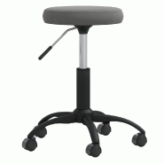 Helloshop26 - Chaise fauteuil siège pivotante de bureau informatique étude foncé velours gris 02_0024131 - gris acier 3000214700618
