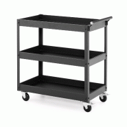 Helloshop26 - Chariot de service en métal 77,5 x 38 x 79 cm 3 niveaux et roulettes pivotantes moderne en métal gris 20_0011393 - gris métal 3000226