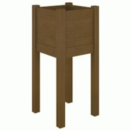 Helloshop26 - Jardinière bac lit surélevé plantes fleurs terrasse jardin d'extérieur 31 x 31 x 70 cm bois de pin marron 02_0038542 - 3000217731237