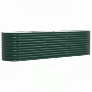 Helloshop26 - Jardinière surélevée moderne extérieure 320 x 80 x 81 cm durable minimaliste en acier vert 02_0058903 - vert acier 3000240840487