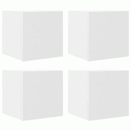Helloshop26 - Lot de 4 meubles TV muraux design tendance pratique 30,5 x 30 x 30 cm en bois d'ingénierie blanc 02_0047790 - blanc Bois massif 3000234