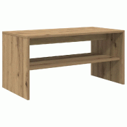 Helloshop26 - Meuble TV chêne artisanal 80 x 40 x 40 cm doublé fonction rangement salon style moderne en bois d'ingénierie chêne 02_0051236 - Bois