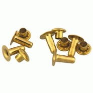 Techman Blister de 25 rivets tubulaires acier/laiton Ø 8 x 12 mm - 3290650319080