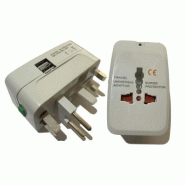 Adaptateur de voyage universel - 125V 6A, 250V 6A - avec 1 câble d'alimentation et 2 câbles USB Adaptateur de voyage universel - 125V 6A, 250V 6A - avec 1 câble d'alimentation et 2 câbles USB