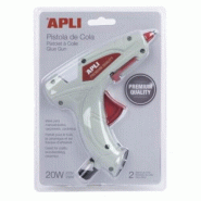 Apli Pistolet à colle Premium 20W, diam. 7,5 mm, incl. 2 bâtons de colle - bleu papier 16668