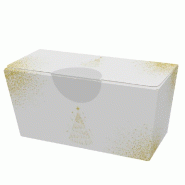 Ballotin blanc Sapin or 125g 10,9x4,6x5,2cm - par 25