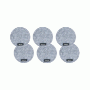 Bjorn Sous-verre rond - 6 pièces - Feutre recyclé gris - gris 3701488308042 Bjorn Sous-verre rond - 6 pièces - Feutre recyclé gris - gris 3701488308042