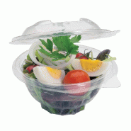 Bol salade transparent avec couvercle 500ml Ø15.5x7.5cm - par 50