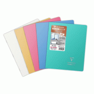Clairefontaine Lot de 10 Cahier Kover Book Silver 17x22, 96p./48 feuilles 90 g/m² piquées, couv. Métallisées assorties (5), ligné + marge - 30379