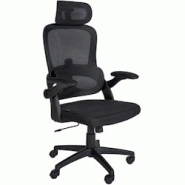 CLP Fauteuil de bureau Garston avec soutien lombaire et appui-tête Noir - noir polyester 321844 CLP Fauteuil de bureau Garston avec soutien lombaire et appui-tête Noir - noir polyester 321844