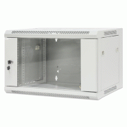 Coffret réseau mural 19 pouces MHT102 avec porte en verre - hauteur 6U - profondeur 450 mm - flatpack - gris - Bravour® Coffret réseau mural 19 pouces MHT102 avec porte en verre - hauteur 6U - profondeur 450 mm - flatpack - gris - Bravour®