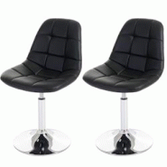 Décoshop26 - 2x chaises de salle à manger en synthétique noir pied chromé pivotant CDS04423 - noir 3000414088172 Décoshop26 - 2x chaises de salle à manger en synthétique noir pied chromé pivotant CDS04423 - noir 3000414088172