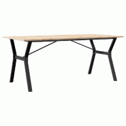 Décoshop26 - Table de salle à manger design industriel 180 x 90 x 75 cm bois de pin massif et acier DEC036828 - acier 3000261422648