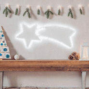 Étoile lumineuse à LED filante lumineuse flash 240 led blanc froid 80CM IP44 Lotti - blanc 8024199064492