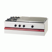 Fourneau à gaz 2 feux vifs et plaque coup de feu 650x500 mm à poser - PCSG 1040 GCF