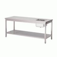 Gastronoble Gastro M Table de travail avec évier à droite et étagère 1600c700c850mm - 5050984692031