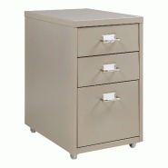 Helloshop26 - Caisson de bureau armoire meuble de rangement à roulettes acier 48 x 28 x 41 cm camel - acier 3000224519125