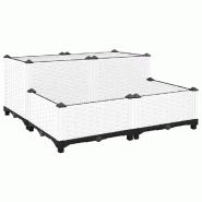 Helloshop26 - Jardinière bac lit surélevé plantes fleurs terrasse jardin 80 x 80 x 38 cm polypropylène gris 02_0039247 - gris 3000218452018