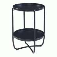 Helloshop26 - Table basse console d'appoint avec plateaux amovibles acier 58 x 40 cm noir 03_0010768 - 3000225399245